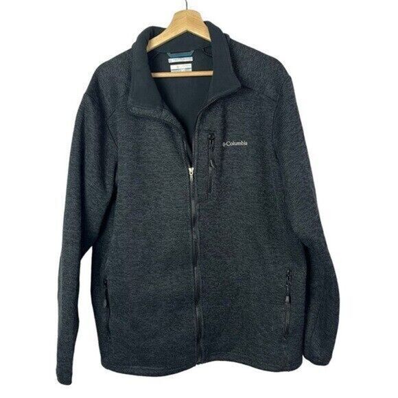 Columbia Charcoal Gray Panorama Full Zip Fleece Knit Jacket L - Picture 1 of 3